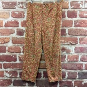 Vintage Sigrid Olsen Sport Pants Women's 8 Multicolor Boho Floral Crop Trousers